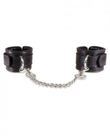 Sultra Lambskin Handcuffs With 5.5 inches Chain Black