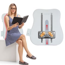 1 Set  Shiatsu Back Massager 3D Deep Tissue Kneading Massage Pillow Cordless USB Rechargeable With 3 Massaging Modes 2 Heating Levels 10Mins Auto (Option: white)